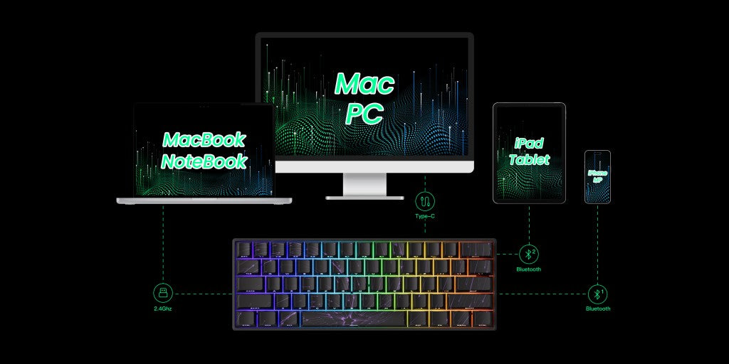 Akko MonsGeek FUN60 Teclado Mecânico Interruptor Magnético Teclados Gamer 60% Gatilho Rápido 0,01mm 8K ARGB HE/TMR Teclado Personalizado