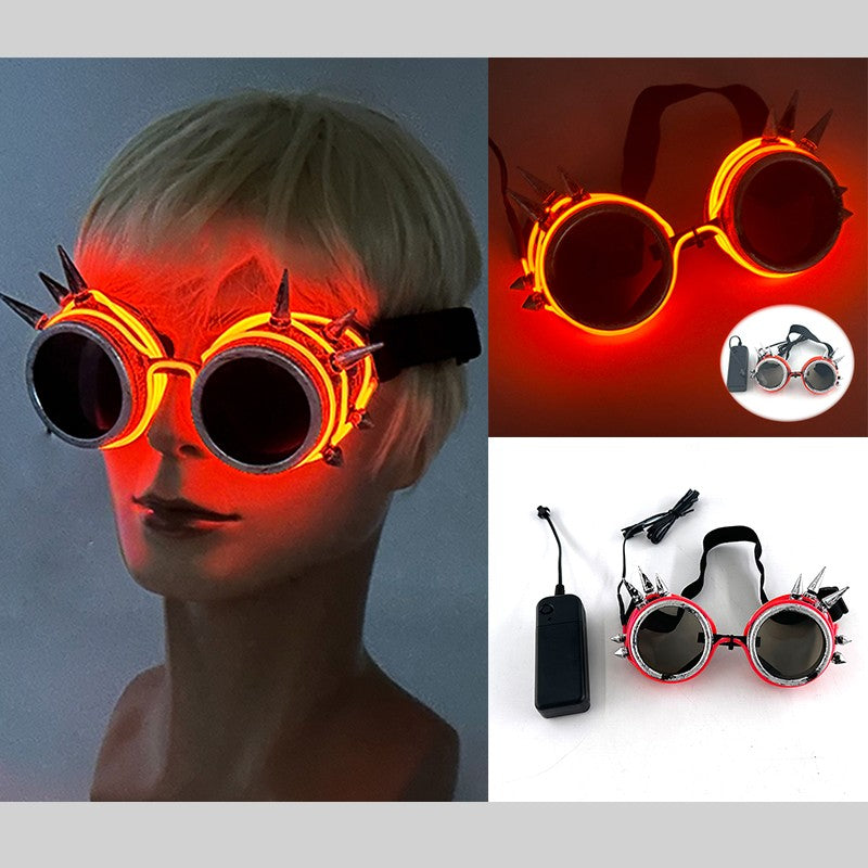 Cyberpunk Futuristic Luminous Glasses Rave Cyber light up Goggles LED glowing visor glasses for EDM music show props