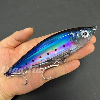 Iscas de Pesca Lápis 130mm 48g para Pesca em Água Salgada, Truta, Pesca Artificial, Twitchbait Rígido, Wobblers Flutuantes 3D para Pesca com Twitch
