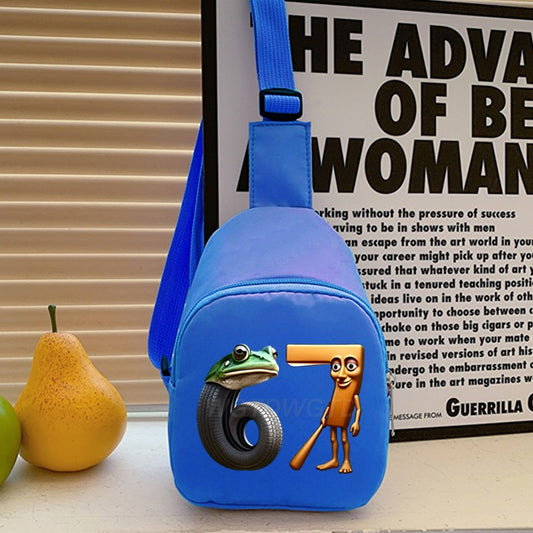 Bolsa de Peito Infantil Italiana Brainrot Engraçada Número 6 7 Estampa Infantil para Menina Menino Tung Tung Tung Sahur Memes Engraçados 6 7 Mini Bolsa
