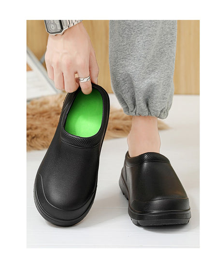 Chef shoes four seasons soft sole anti-slip oil-proof waterproof kitchen work shoes men's sandals garden shoes outdoor slippers