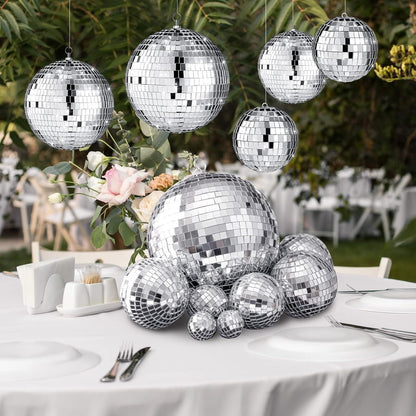 3-15cm Silver Ball Christmas Decoration Hanging Christmas Tree Pendant Ornament Party for Home Decor Xmas New Year Accessories