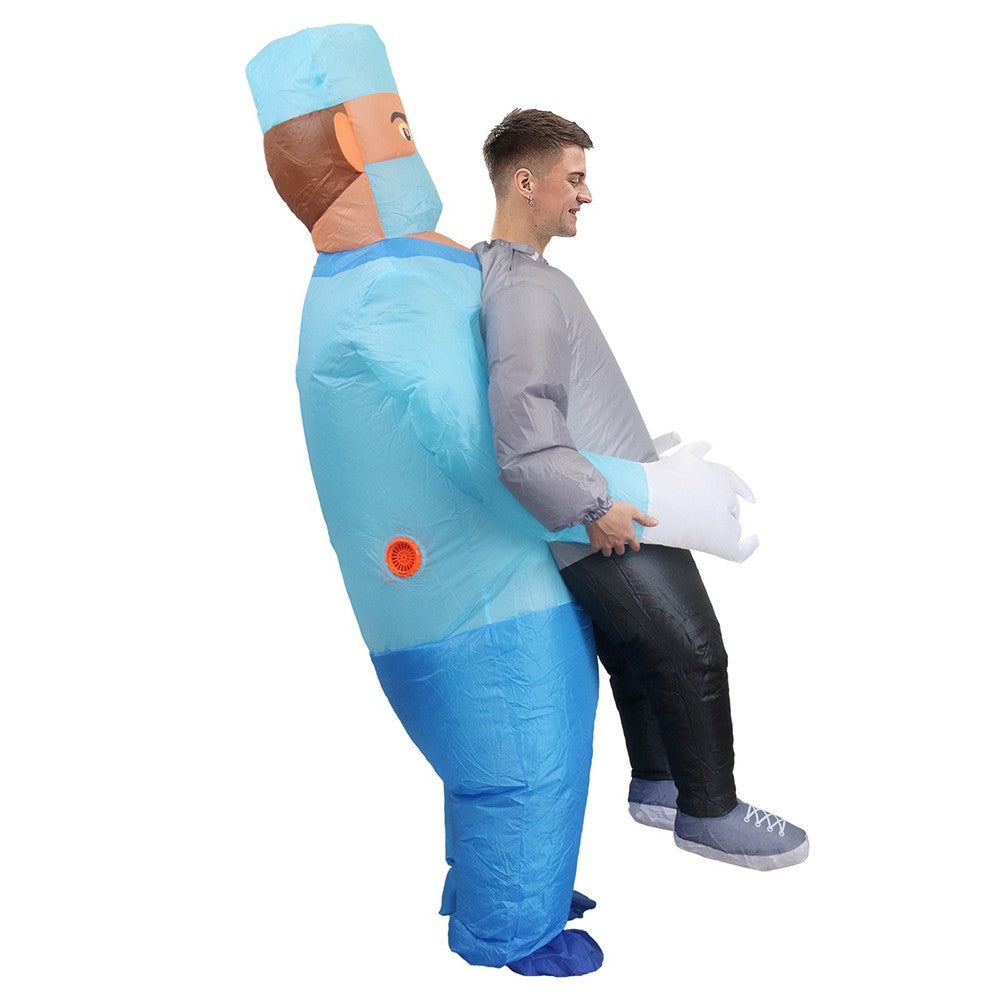 Halloween Inflatable Suit Horrifying Halfling Cartoon Doll Costume Secret Room Haunted House Cosplay Prank Prop
