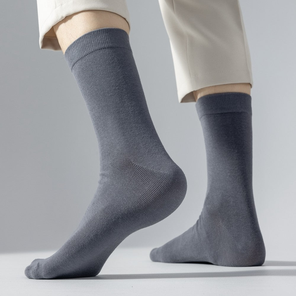 6 Pairs EUR44-50 Plus Size Men Socks High Quality Cotton Socks Breathable Mid Tube Sports Business Socks Black White