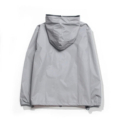 Plus Size 4XL Men Spring Autumn full reflective Windbreaker waterproof Jacket male High street hip hop Loose Hooded Coats
