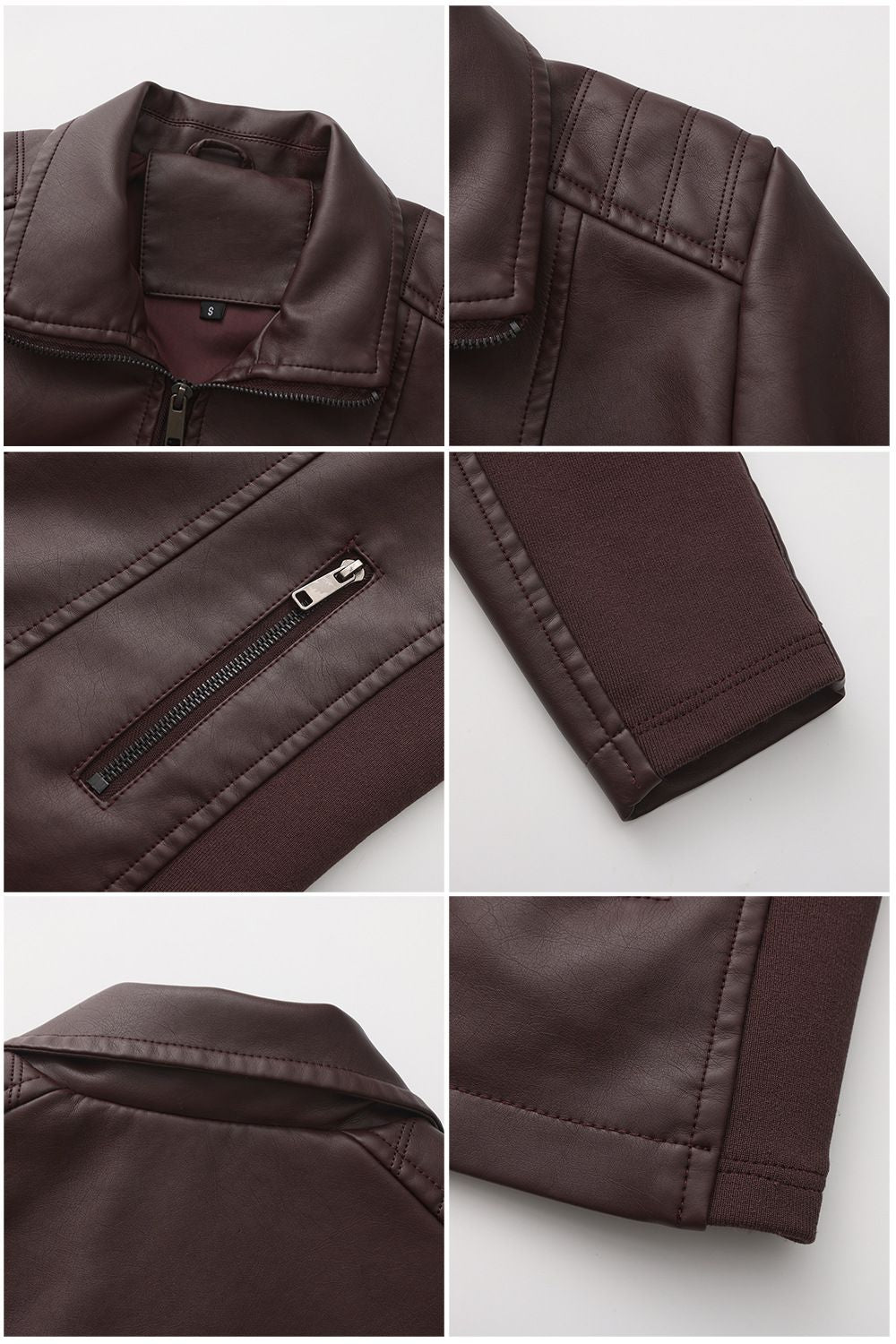 2025 Women’s Stylish Brown Faux Leather Jacket - Slim Fit, Trendy Moto Style with Zipper Detail PU Coat.