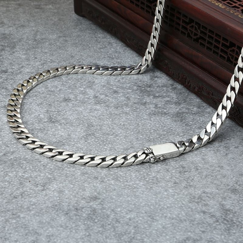 100% S925 Sterling Silver Necklace Bracelet Punk S925 Silver Jewelry Never Fade Carry certificate Men Women Jewelry Gifts