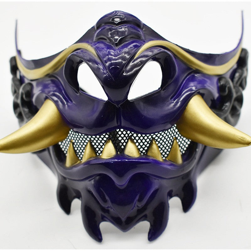 Japanese Samurai Ghost Devil Mask Halloween Devil Samurai Mask Role Playing Japanese Horror Killer Thick Plastic Mask Party Prop