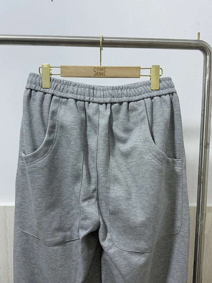 IEFB Pleated Design Men's Casual Pants Solid Color Elastic Waist Wide Leg Sweatpants Silhouette All-match Male Bottom New 9W1052