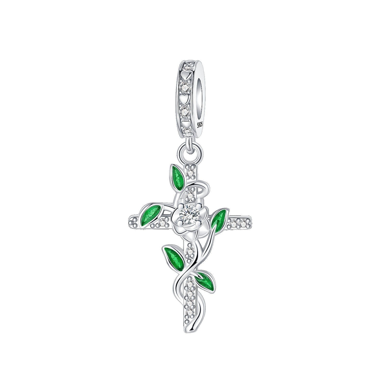925 Sterling Silver Green Series Flower Tree Apple Pendant DIY Fine Beads Fit Original Charms Bracelet Women Jewelry Diy