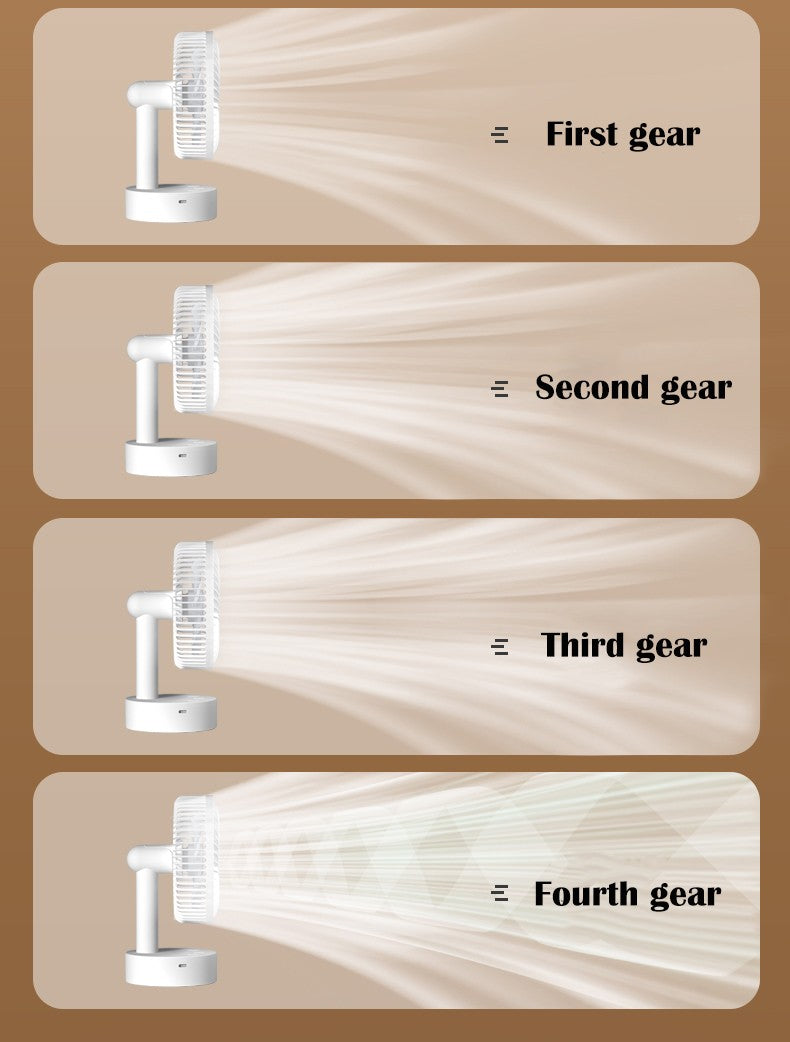 Mini Oscillating Fan, Portable Battery-Operated Table Fan with 4 Speed Levels, 6-inch Desk fan with Timer