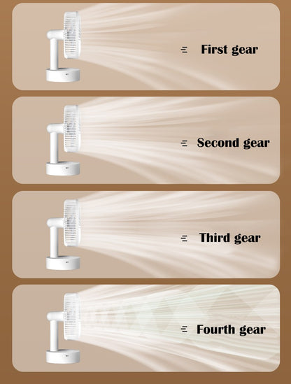 Mini Oscillating Fan, Portable Battery-Operated Table Fan with 4 Speed Levels, 6-inch Desk fan with Timer