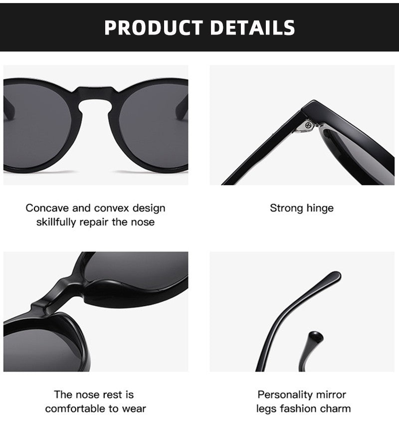 Óculos de Sol Redondos Retrô Masculinos Femininos Pequenos Moda Polarizados Óculos de Sol para Homens e Mulheres Óculos de Condução Estilo Vintage Literário