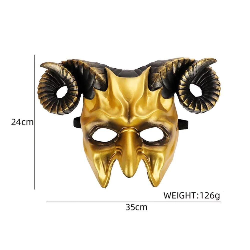 High Quality 3D Halloween Mask Horrible Durable Ox Horn Mask Realistic Cosplay Masquerade Decoration