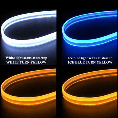 2 Peças Luzes de Seta para Moto LED Luz Diurna Luz Traseira DRL Faixa Decorativa À Prova d'Água Freio Luz Sequencial