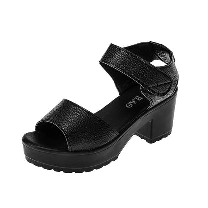 Summer New White High-heeled Women's Sandals Women's Chunky Heel Wedge Platform Sandals Fish Mouth Shoes Roman Sandals for Women