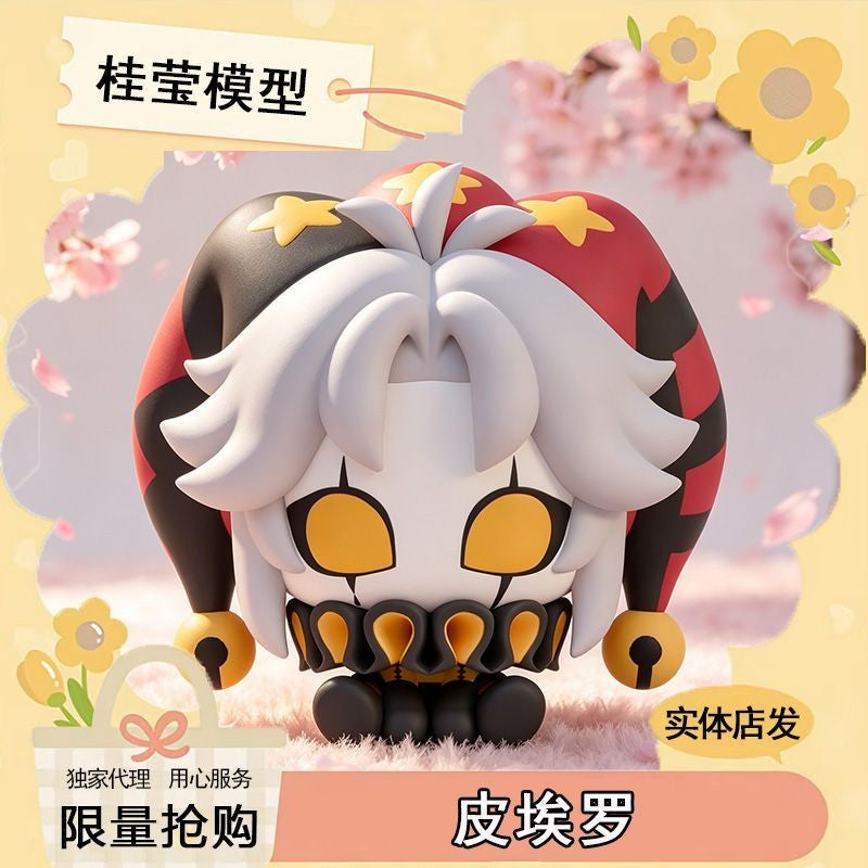 7CM Anime ?The Freak Circus Pierrot?  PVC Figures Model Figurine Sitting Position Model Desk Display Standing Ornament Fans Gift