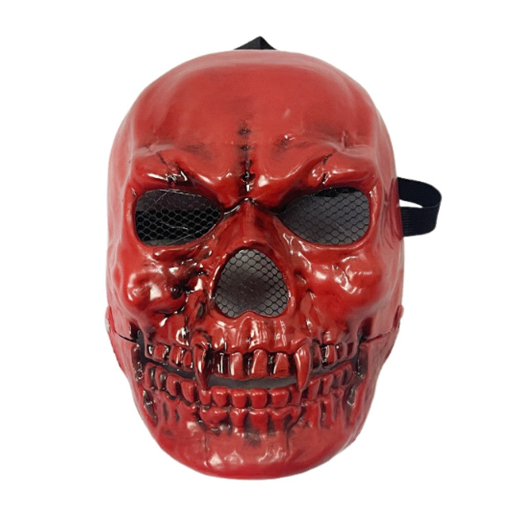 Bloody Effect Moving Mouth Skull Mask Realistic Full Face Halloween Skull Masks Funny Spooky Scary Skull Headgear for Women Men