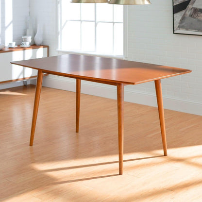 6 Person Mid Century Modern Wood Hairpin Rectangle Dining Room Kitchen Table Set Dining Chairs, 60 Inch