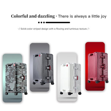 Suitcase Wide Handle Travel Suitcase Men 20 24 26 Carry-On Luggage Women PC Aluminum Frame Trolley Case