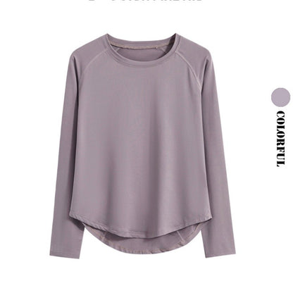 DRUR Long Sleeve Gym Top Women Breathable Quick Dry Workout Tshirt Loose Fit Running Tee Yoga Clothing Sportswear Activewear New