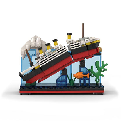 Titanic Parte ao Meio RMS Cruzeiro Naufragado Blocos de Montar Moc Navio Barco Modelo Plástico 3D DIY Barco a Vapor Presentes Brinquedos Infantis Filme da Cidade