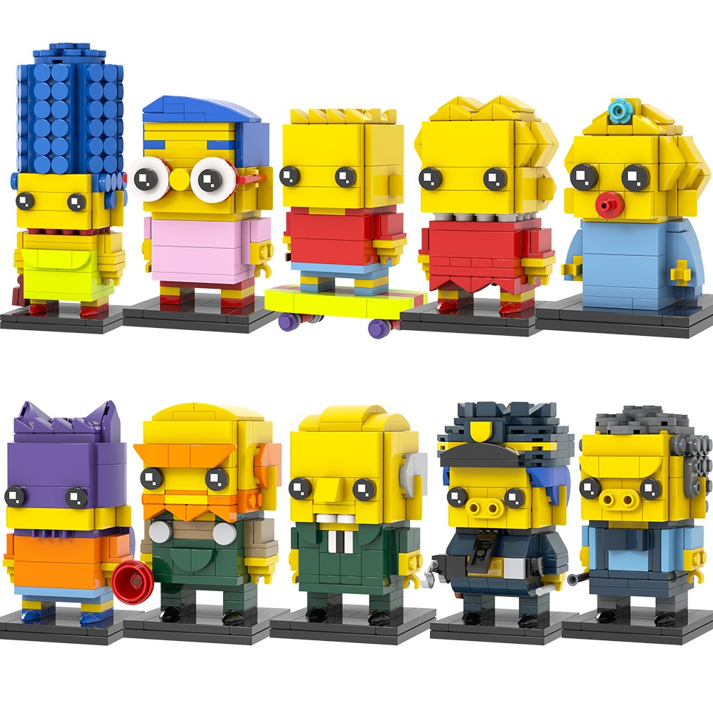 MOOXI Simpson Brickheadzed Kit de Montagem para Diorama DIY Modelo de Blocos de Construção para Adultos Conjunto de Brinquedos Infantis MOC Bricks Presente Montessori