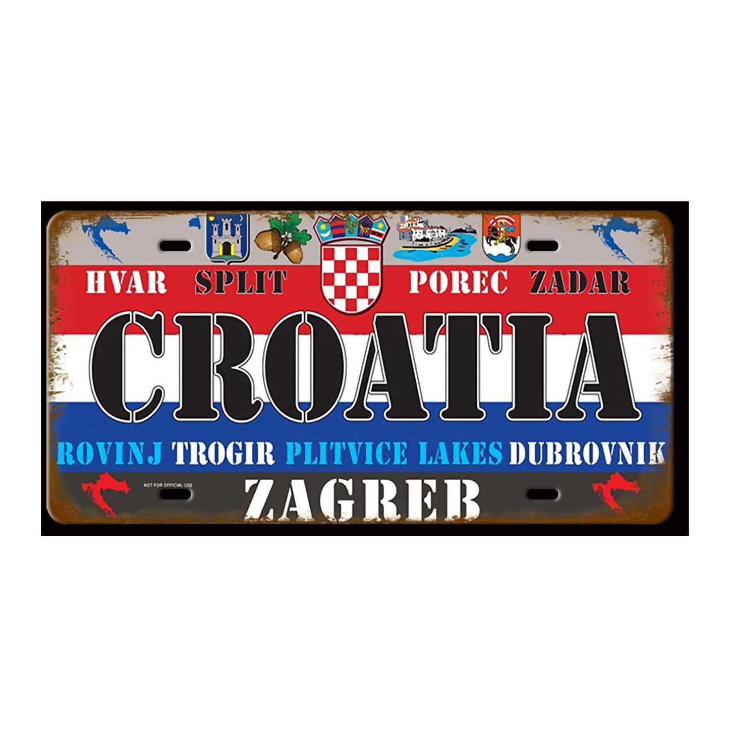 Plaque Tin Sign France Russia Spain Metal Sign Germany USA Country Flag License Plate For Wall Home Restaurant Craft Bar Decor