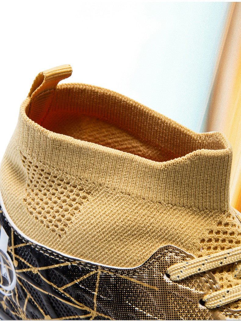 Men's High Top Soccer Shoes Long Spikes Football Shoes Professional Athletic Training Soccer Cleats Lightweight Football Cleat