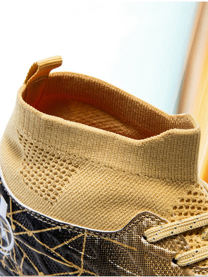 Men's High Top Soccer Shoes Long Spikes Football Shoes Professional Athletic Training Soccer Cleats Lightweight Football Cleat