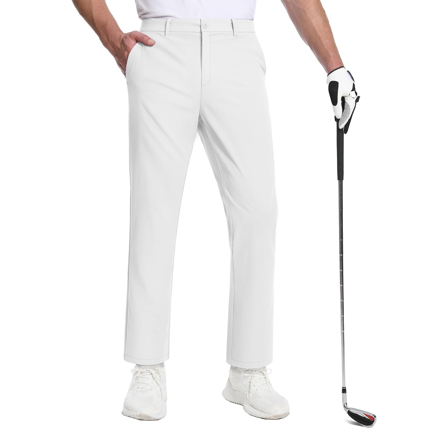 TACVASEN Golf Pants Men Stretch Lightweight Quick Dry Work Pants Waterproof Flat Front Dress Pants with 5 Pockets 30"/32"/34";;VERDADEIRO;;"Dark Grey,40W-32L