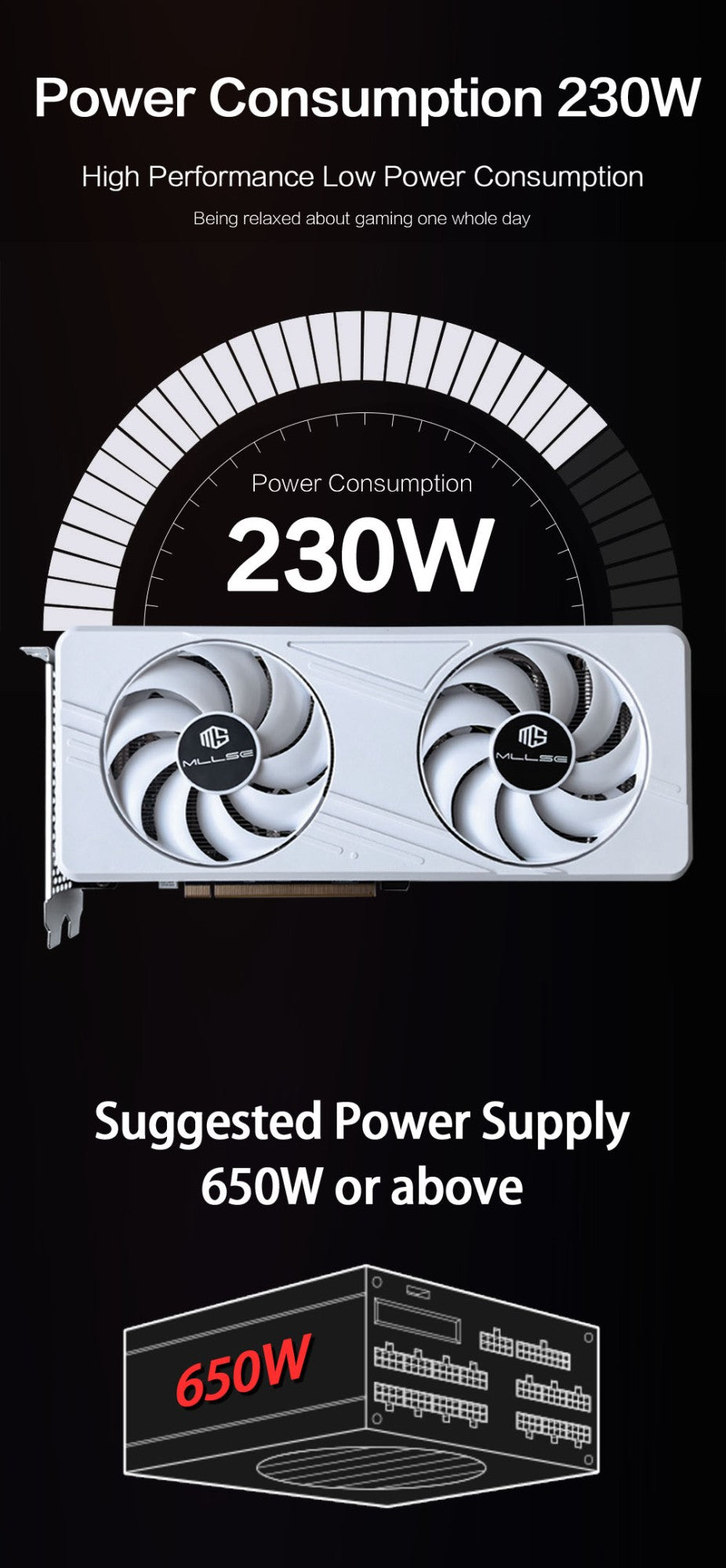 Placa Gráfica MLLSE AMD RX6700XT 12GB GDDR6 6+8Pin 192bit GPU para Jogos rx6700xt 12GB Placa Gráfica para Desktop de Jogos