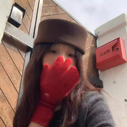 Autumn Winter Women Wool Fedoras Hats Elegant French Hard Top Concave Top Felt Berets Hat  Wedding Fascinator Party Pillbox Cap