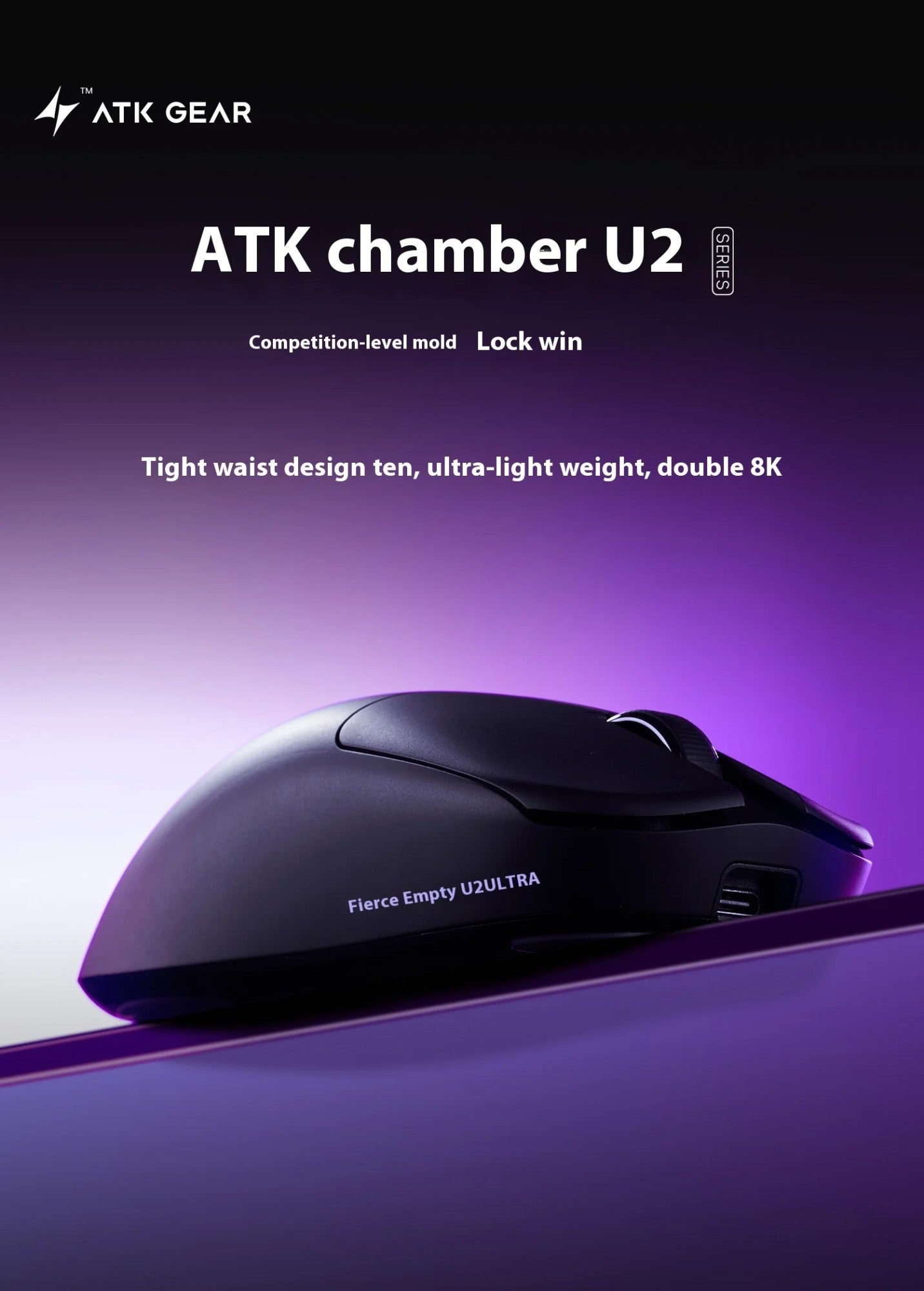 NOVO ATK BlazingSky U2/v2 EM ESTOQUE Mouse Gamer Sem Fio PAW3950 8k 3 modos Duplo 39g Leve Mouse E-sport Acessório Personalizado