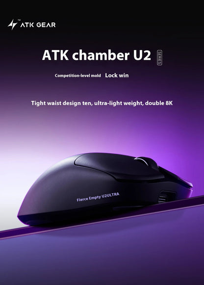 NOVO ATK BlazingSky U2/v2 EM ESTOQUE Mouse Gamer Sem Fio PAW3950 8k 3 modos Duplo 39g Leve Mouse E-sport Acessório Personalizado