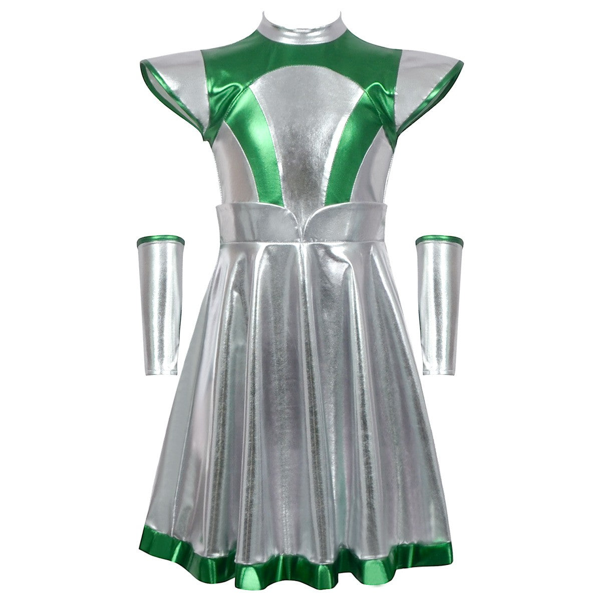 Cyber Alien Laser Reflective Alien Cosplay Dress, Adult and Children's Party Outfit, Including Tentacle Headpiece