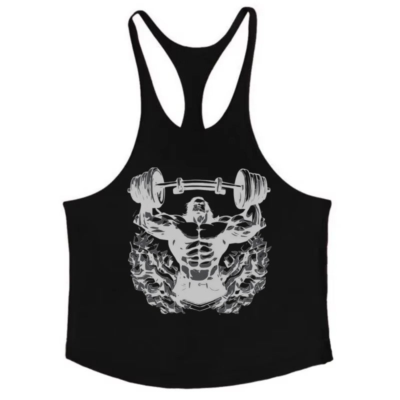 Mens Bodybuilding Fitness Tank Top, Premium Combed Cotton Singlets Sleeveless Shirt for Gym & Weightlifting