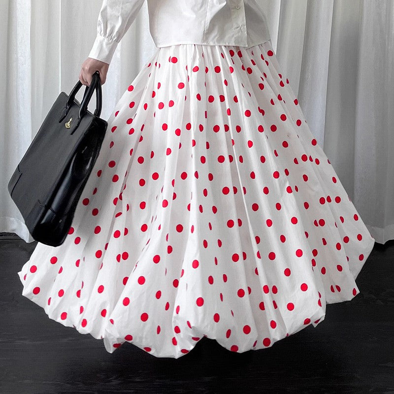 VONDA Polka Dot Bohemian Long Skirts Women Oversize Casual Elastic Waist Jupes Faldas Saia 2025 Autumn Maxi Skirt Plus Size 5XL