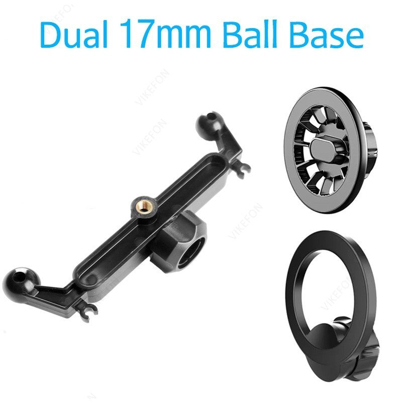 Universel Car Dual 17MM Ball Phone Holder Base Cellphone Bracket Accessories With Cable Clamp For 17mm Ball Stand GPS Support