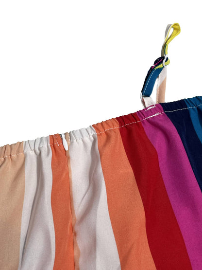 Women's Summer Ethnic Pattern Backless Split Thigh Dress Ladies Summer Clothes Boho Fashion Frill Trim Long Dress for Beach