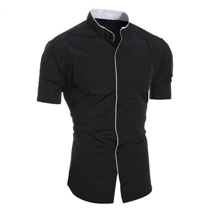 Summer Shirt Pure Color Slim Fit Formal Comfortable Men Shirt   Men Top  for Daily Wear