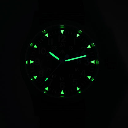 Militado Ml05 Vintage Field Watch VH31 Sweep Second Quartz Movement Sapphire Crystal High Clear AR Coating Luminous 38Mm Watches