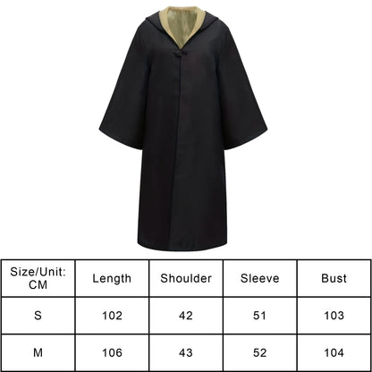 Hooded Wizard Robe Cloak Unisex Halloween Cosplay Costume Long Cape with Multi-Color Lining for Adults Carnival Party Outfits