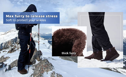 Fitville Men's Boots Winter Wide Version Outdoor Lightweight Snow Boots Men's Waterproof & Non-Slip Thick Warm Thick Fur