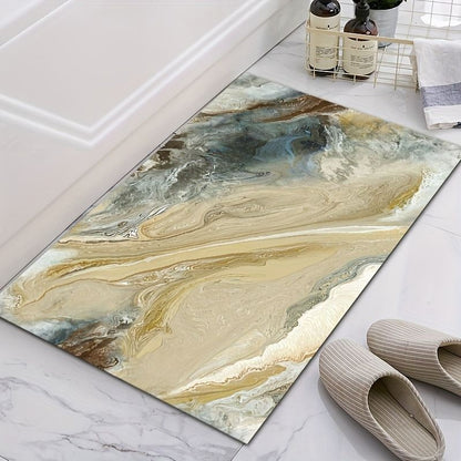 Marble Texture Bath Mat Non-slip Super Absorbent Toilet Bathroom Floor Rug Living Room Porch Entrance Carpet Home Bedroom Decor
