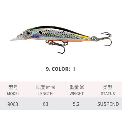 Isca de Pesca Suspend UV Minnow 5g 63mm Rozante 63SP Jerkbait Isca para Truta Baixo Água Salgada Twitch Jerk Retrieve Isca Artificial Rígida