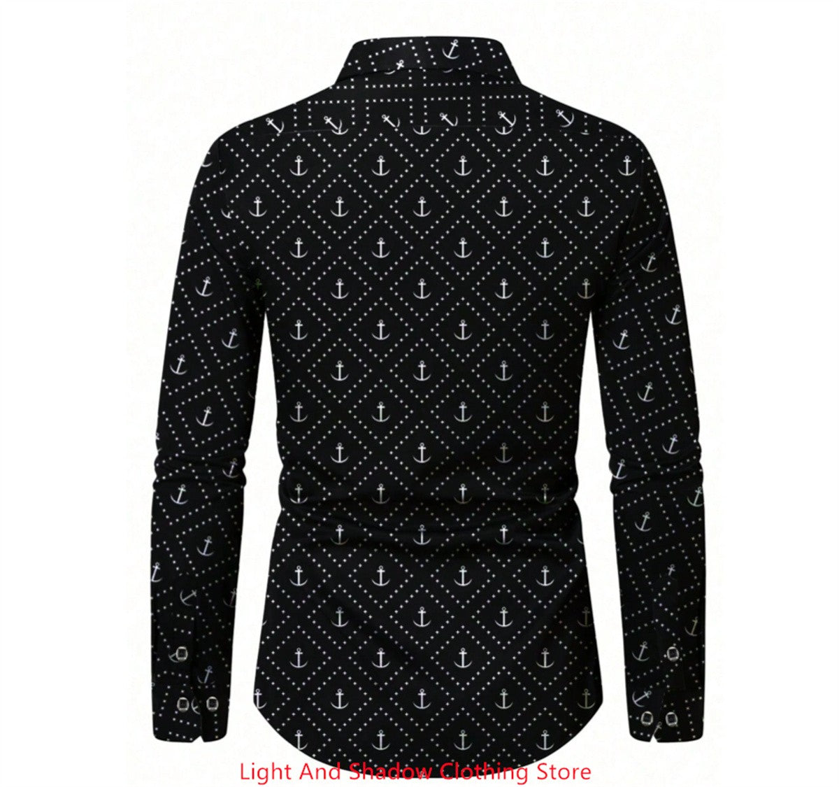 Men's High-Quality Long-Sleeved Lapel Button-Up Shirt Comfortable Soft High-Definition Printed Business Casual Shirt