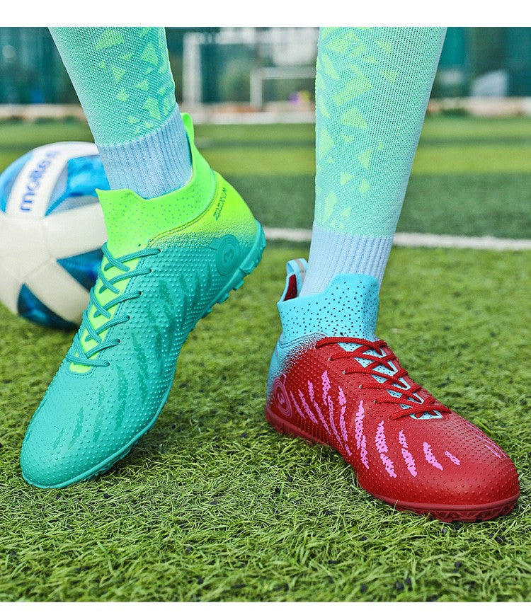 New High Top Football Shoes Cleats Soccer Shoes Boys And Girls Broken TF Nails For Adult Competitions Long Nails Training Boots