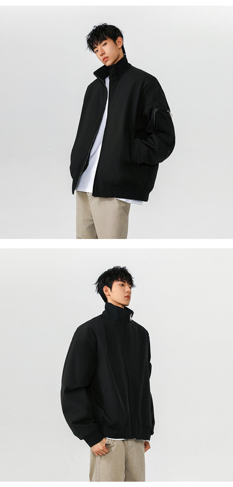 American Aviator Jackets Autumn and Winter New Men's Cleanfit Short Workwear Jacket Stand-up Collar Multi-pocket Large Size Tops