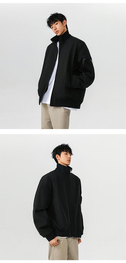 American Aviator Jackets Autumn and Winter New Men's Cleanfit Short Workwear Jacket Stand-up Collar Multi-pocket Large Size Tops